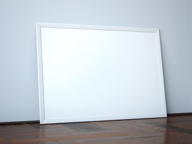 Boş tuval ile iç. 3D render