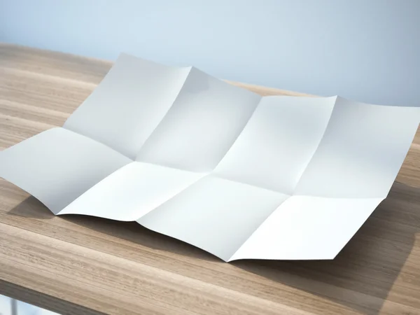 Λευκό διπλωμένο φύλλο χαρτιού — Φωτογραφία Αρχείου