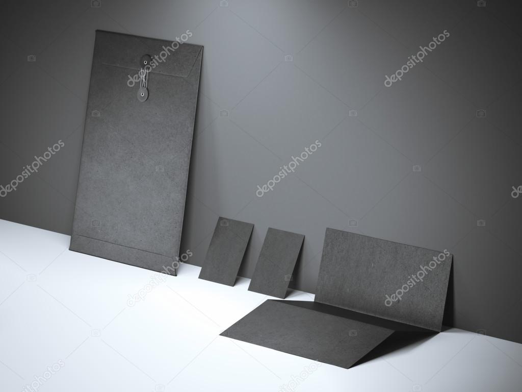 Black branding mockup near the wall