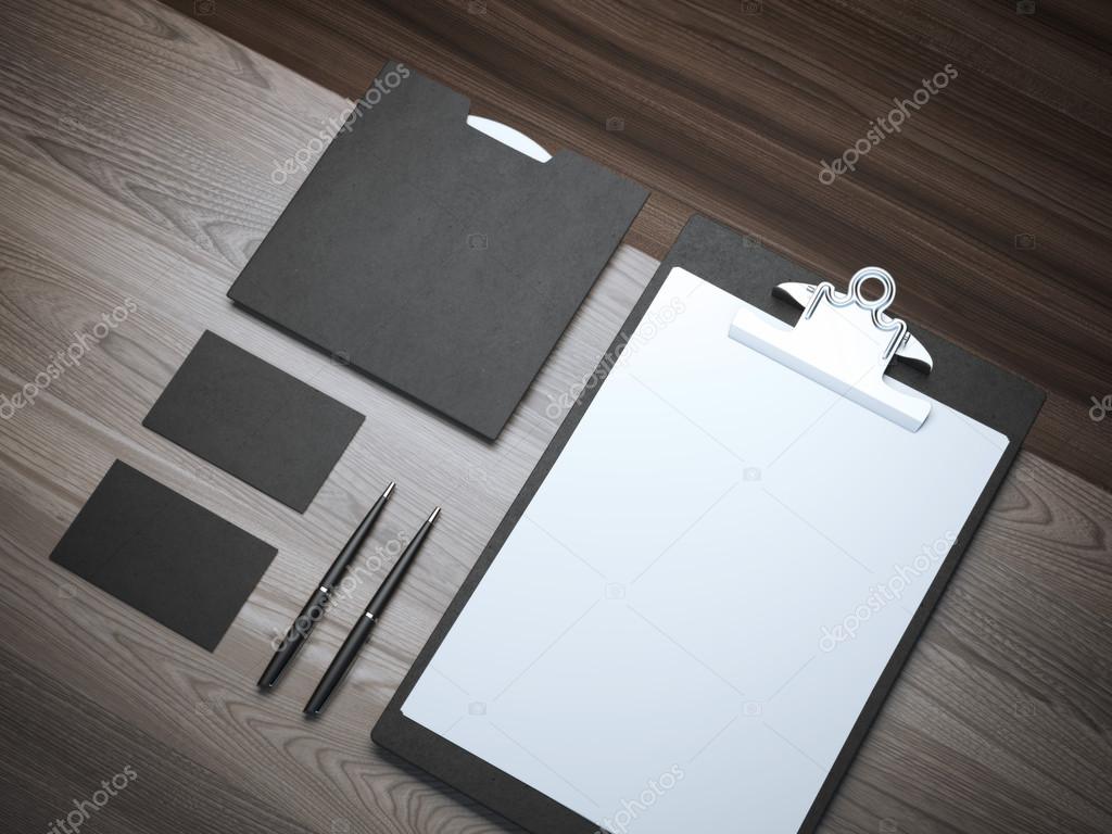 Branding mockup on the wooden table