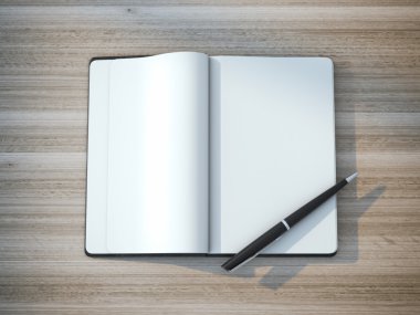 Güzel bir pahalı kalem ile siyah moleskin