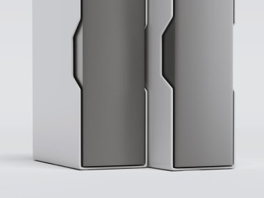 İki beyaz klasör belgeler ile