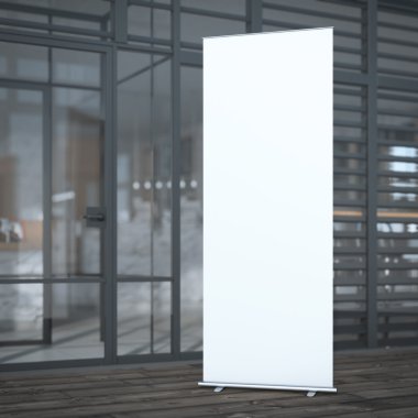 Kafe yakın ana başlık rulo. 3D render