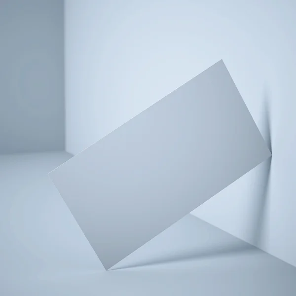 Białe puste wizytówkę w pobliżu ściany — Zdjęcie stockowe