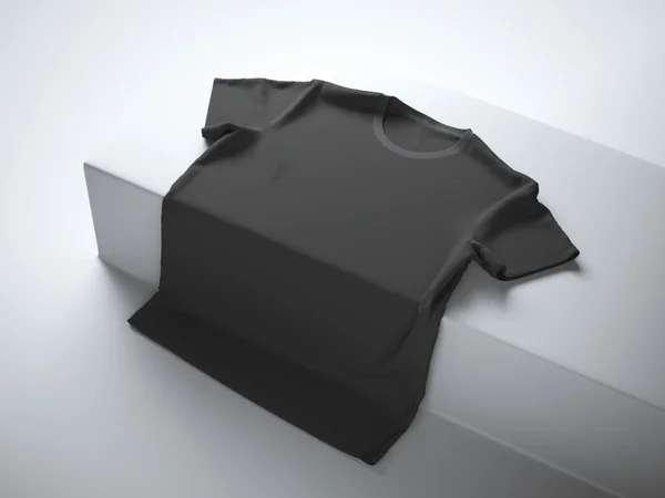 Black t-shirt in the white studio — Stock Photo, Image