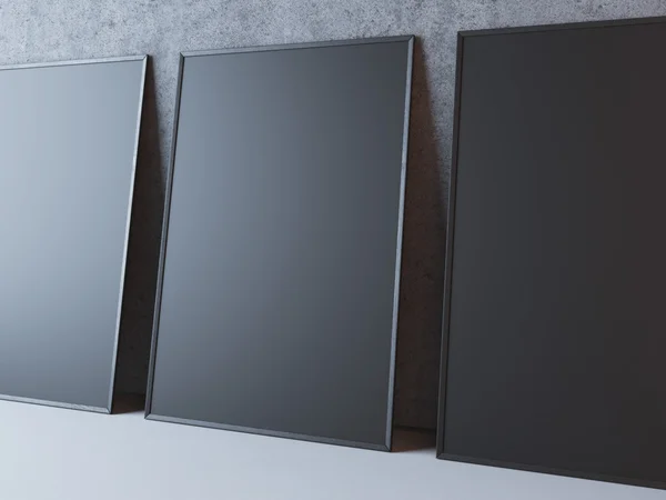 Tres marcos negros en blanco —  Fotos de Stock
