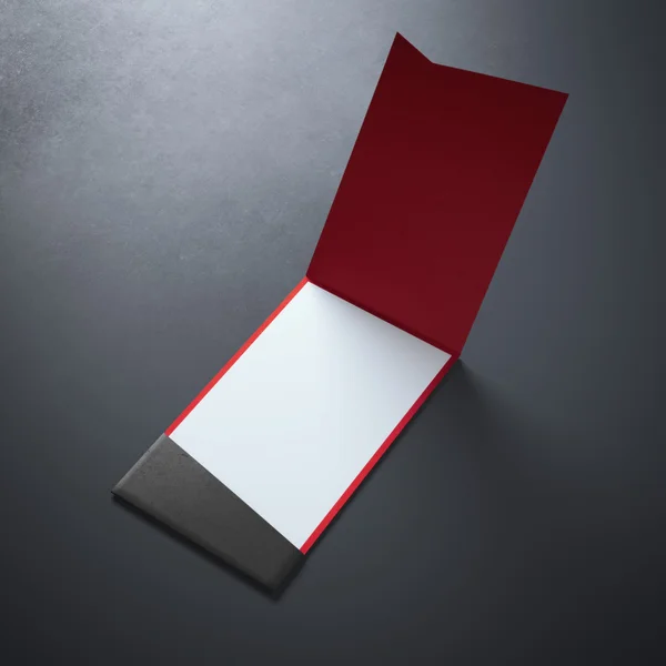 Wite visitekaartje binnenkant van rood — Stockfoto