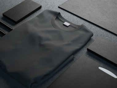 Boş t-shirt ile karanlık mockup