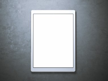Yerde boş beyaz tablet