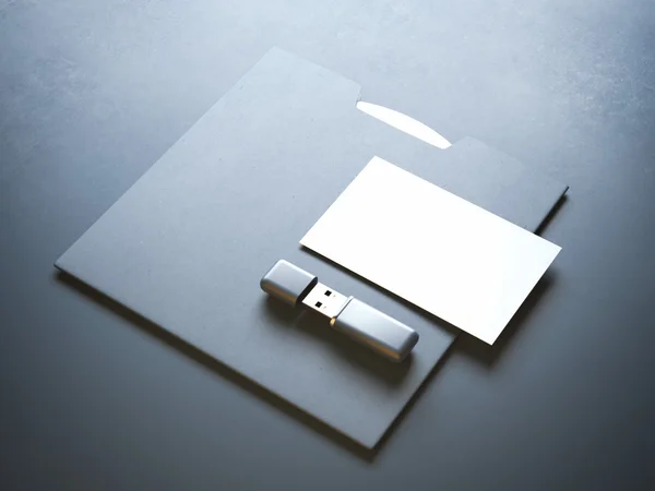 Mockup with flash drive — Stock Photo, Image