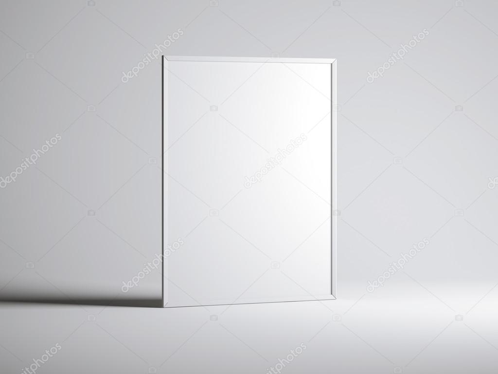 Blank white picture frame