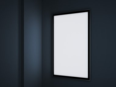 Işık softbox karanlık iç. 3D render