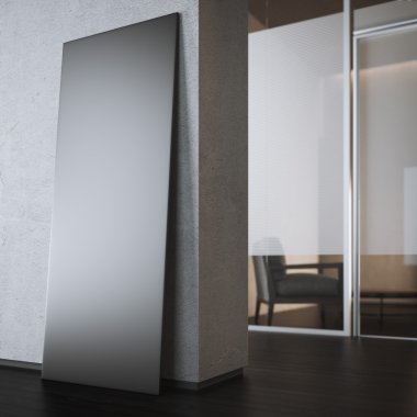 Reklam stand ofis iç. 3D render