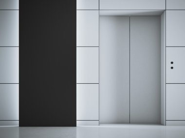 Ofis iç reklam birlikte iç. 3D render