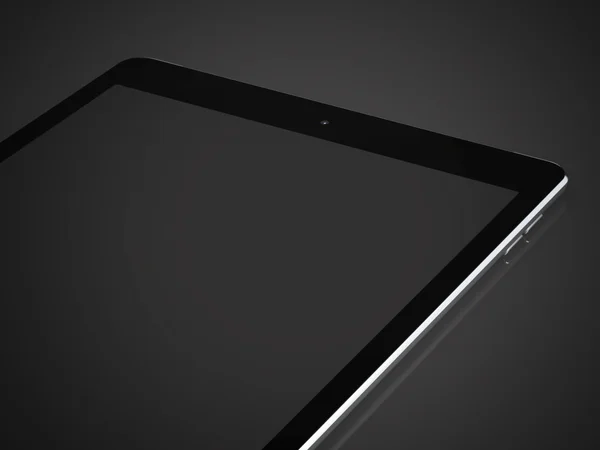 Tablet negro en el estudio oscuro — Foto de Stock