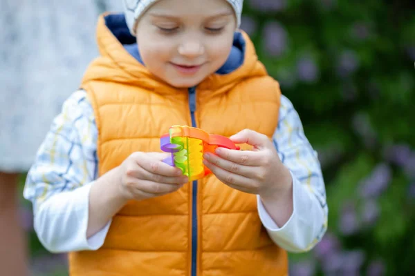 Colorful Popular Fidget Toy Using Development Fine Motor Skills Releive — Stock Photo, Image