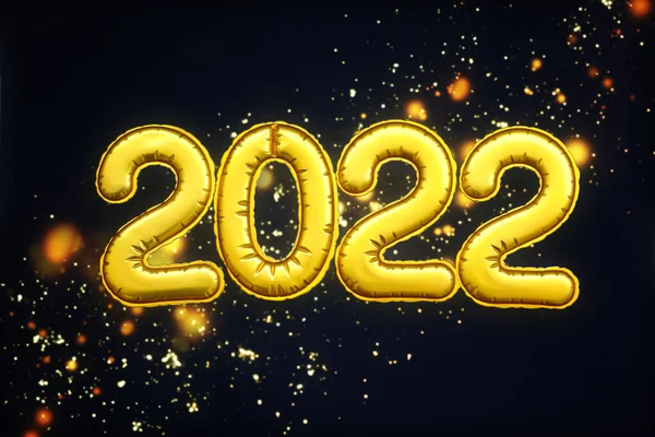 Los Dígitos Dorados 2022 Números Del Feliz Año Nuevo Yacen —  Fotos de Stock
