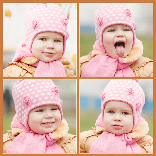 Осенний коллаж милых фотографий малыша Гира крупным планом — стоковое фото