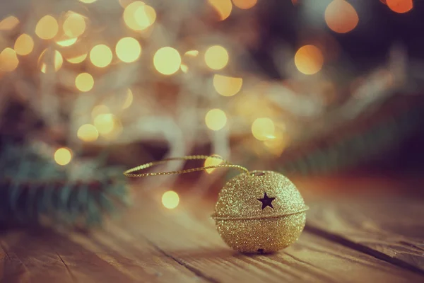 Metal Jingle Bell ahşap masa yıldızı. Noel adam