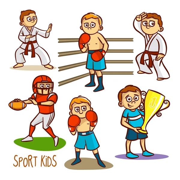 Sport Kids Collection Vector Illustration — Stock Vector