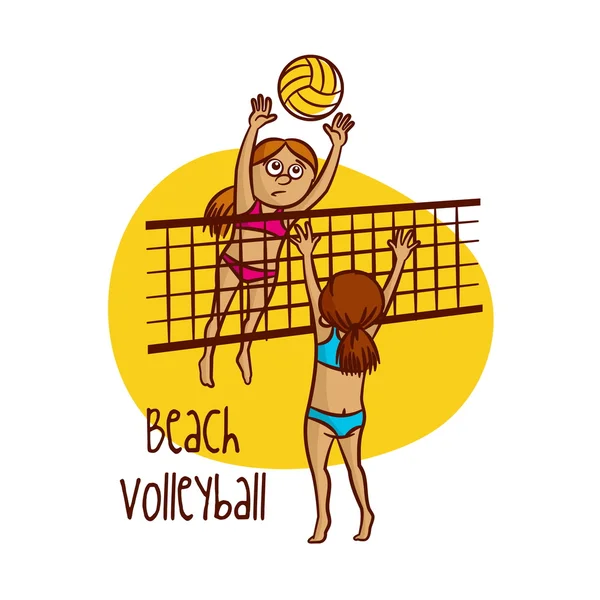 Summer Olympic Games. Sport. Beach Volleyball — Stock Vector