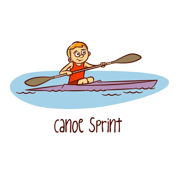 Juegos Olímpicos de Verano. Deporte. Canoa Sprint — Vector de stock