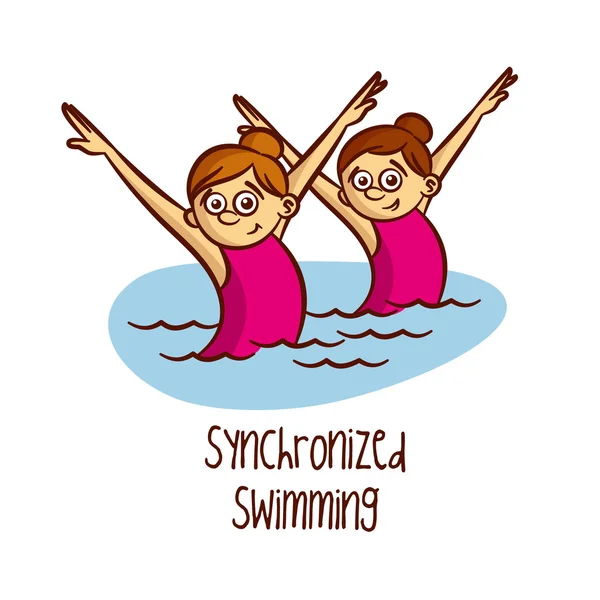 Olympische spelen. Sport. Synchroonzwemmen — Stockvector