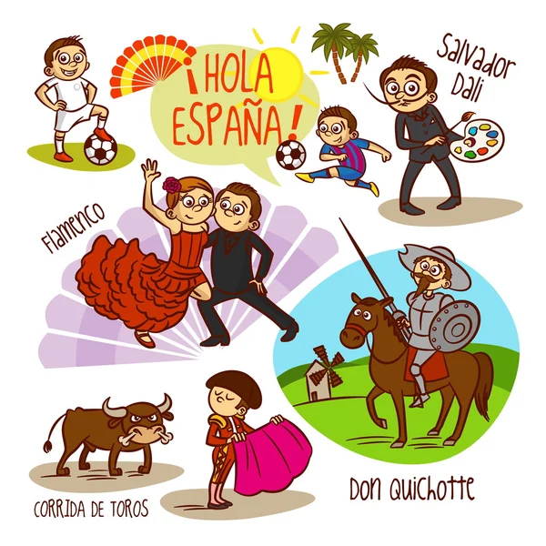 España. Hola Espana. Viajar — Vector de stock