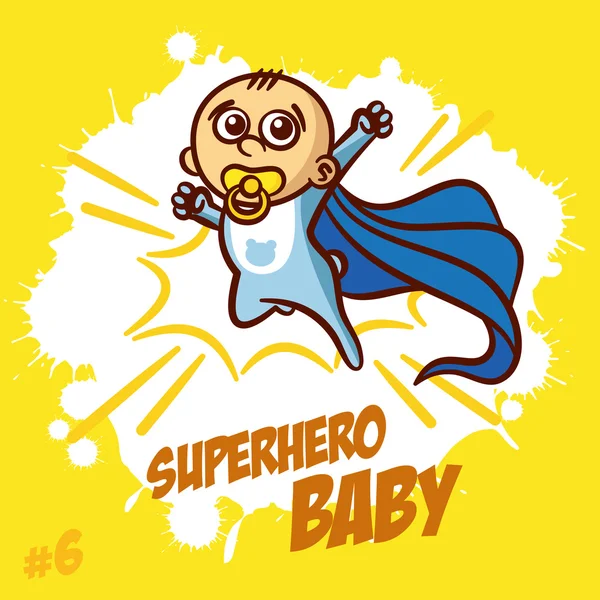 Superhero Baby chłopiec clipartów — Wektor stockowy