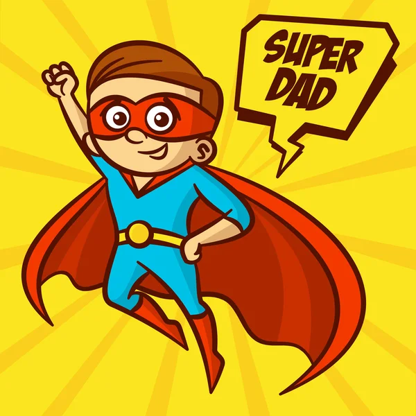 超级英雄超级爸爸矢量图 — 图库矢量图片