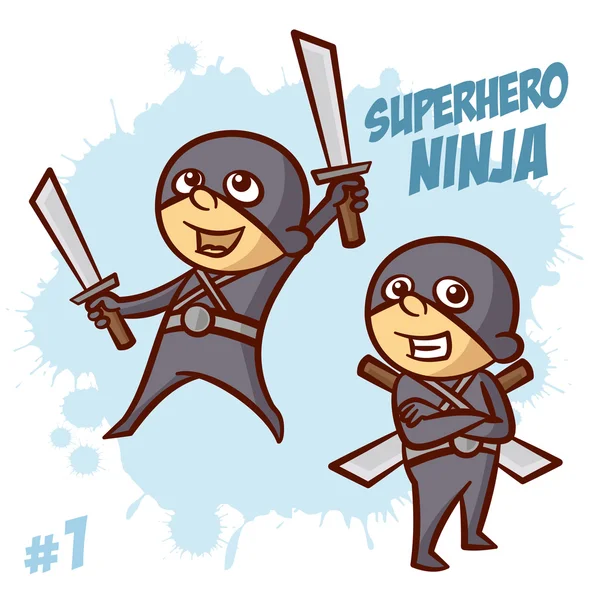 Superheld Ninja Boy Clipart — Stockvector