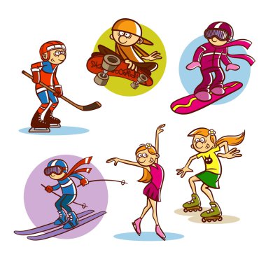 Çeşitli spor oynayan çocuklar