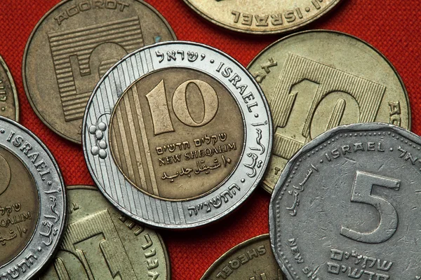 Diferentes monedas de Israel — Foto de Stock