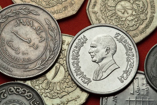 Moedas diferentes da Jordânia — Fotografia de Stock