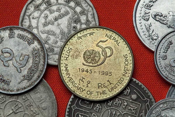 Diferentes monedas de Nepal — Foto de Stock