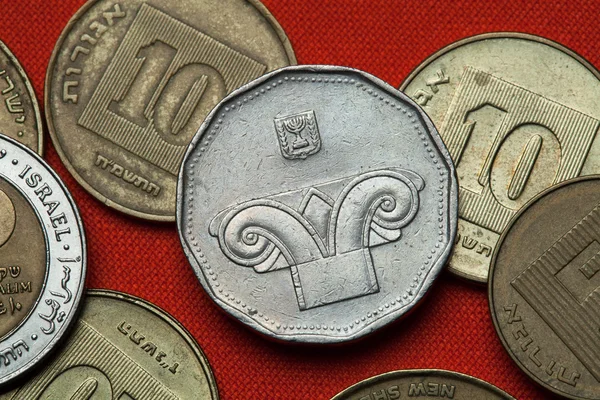 Différentes pièces de monnaie d'Israël — Photo