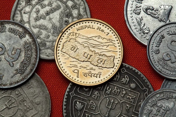 Diferentes monedas nepalesas —  Fotos de Stock