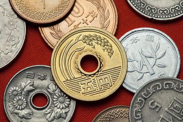 Different Coins of Japan — 图库照片