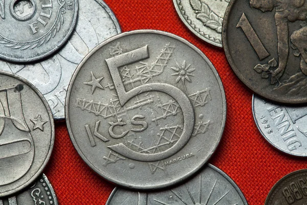 Monety z Czechosłowacką Republiką Socjalistyczną — Zdjęcie stockowe