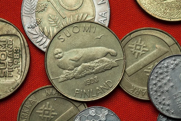 Coins of Finland. Saimaa ringed seal — Stock Photo, Image