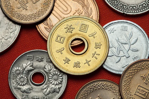 Monedas de Japón en el fondo — Foto de Stock