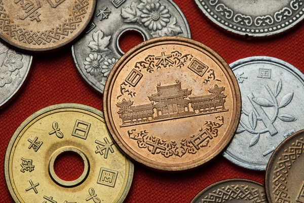 日本硬币。凤凰城大厅 — 图库照片