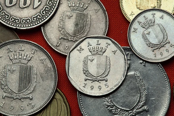 Coins of Malta. Coat of arms — Stock Photo, Image