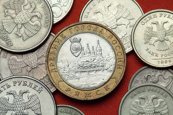 Coins of Russia. Town of Ryazhsk — Stock Photo, Image