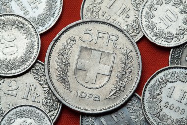 Coins of Switzerland. Coat of arms clipart