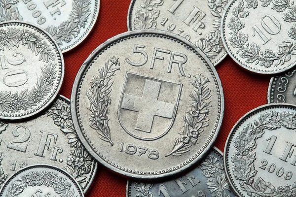 Coins of Switzerland. Coat of arms — Stock Photo, Image