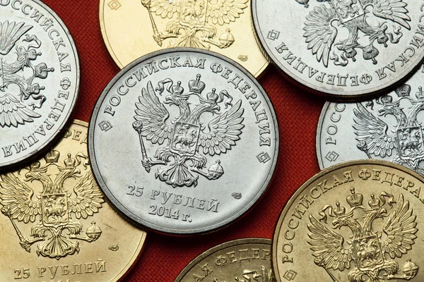 Rusya'nın paralar. Çift başlı kartal — Stok fotoğraf