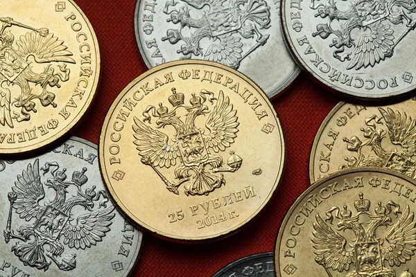 Monedas de Rusia. Águila rusa de doble cabeza —  Fotos de Stock