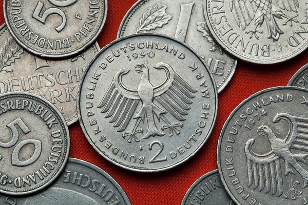 Монеты Германии. Немецкий орёл — стоковое фото