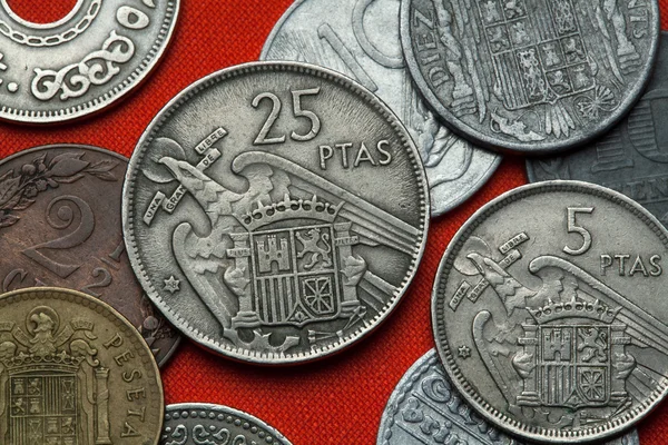 Monedas de España bajo Franco — Foto de Stock